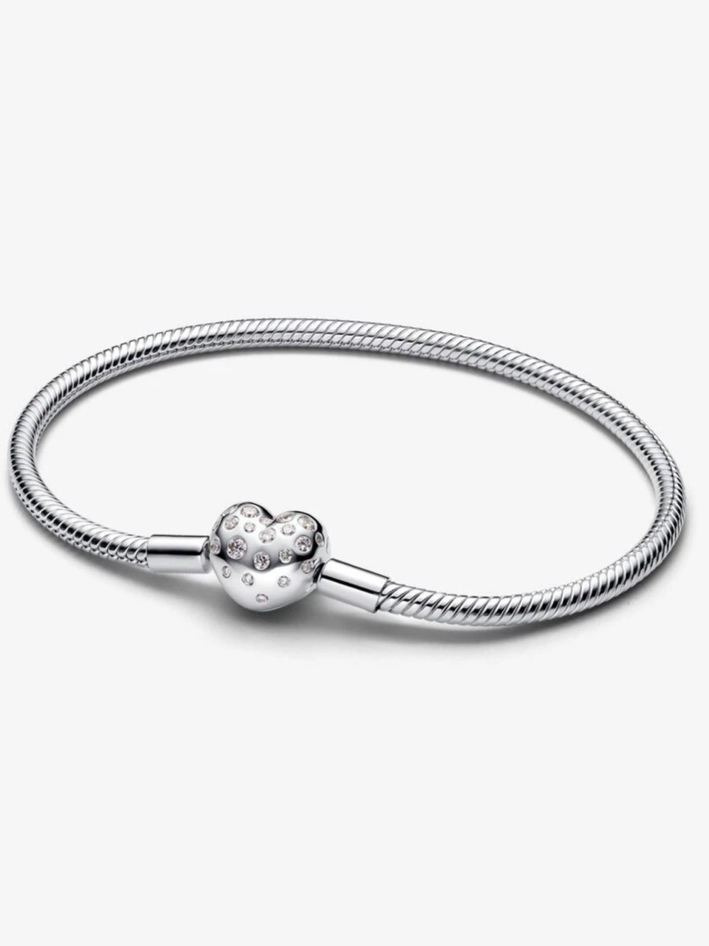 Pandora Lab Created Diamond Heart Clasp Bracelet
